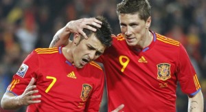 Villa y Torres en su etapa en la selección española.