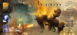 Portada de "Visiones 2016", la antología de Ciencia Ficción organizada por la Asociación Española de Fantasía, Ciencia Ficción y Terror (AEFCFT).