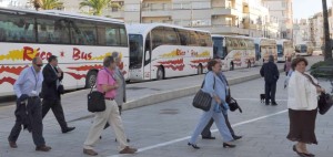 Turistas en un congreso.