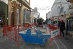 Obras en la calle Colón.