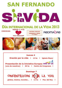 cartel SAN FERNANDO SÍ A LA VIDA 