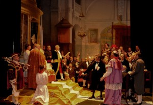 Recreación del cuadro del Juramento en la Iglesia Mayor, por los miembros de la asociación.