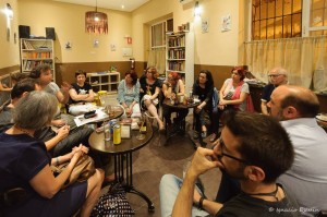 Durante la tertulia. Ignacio Escuín