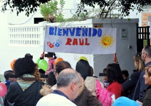 Pancarta de bienvenida.