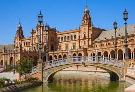 Una vista de Sevilla. Plaza España.