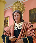 La figura de San Juan Evangelista, cotitular de la hermandad.