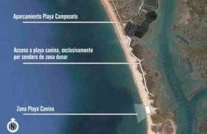 Ubicación de la playa canina en San Fernando.